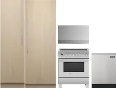 5 Piece Package Includes Refrigerator, Freezer, Range, Hood And Dishwasher